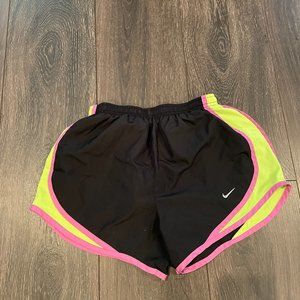 Women's Nike Black and Neon Green Dri-fit Shorts